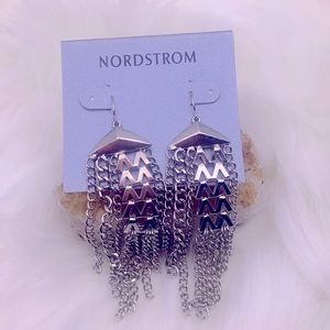 Nordstrom silver tone chain chandelier earrings